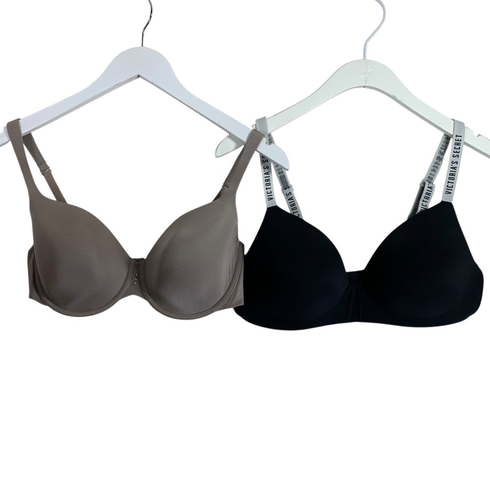 Victoria's Secret and La Vie En Rose  Black and Tan Bra Set of 2 size 38C
